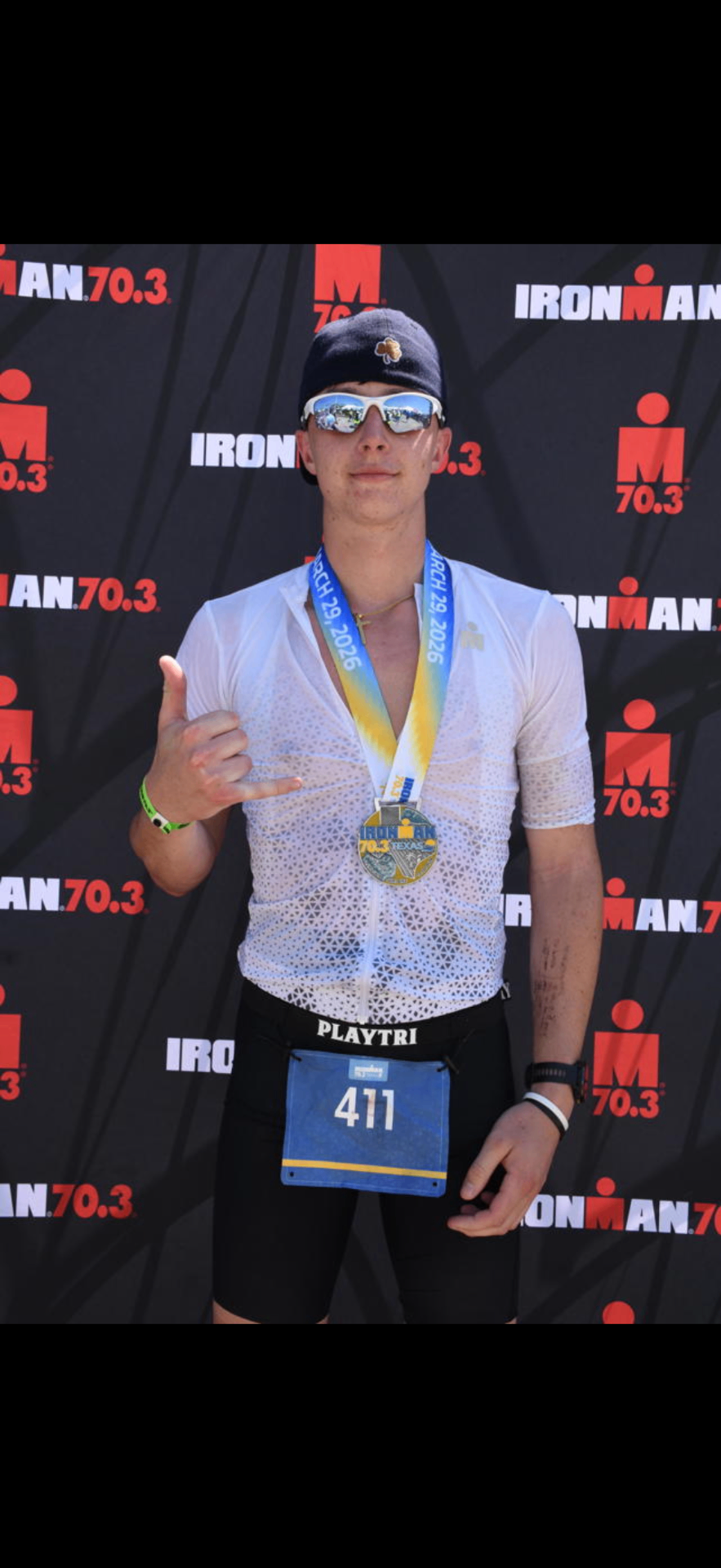 Founder at Ironman 70.3 finish line